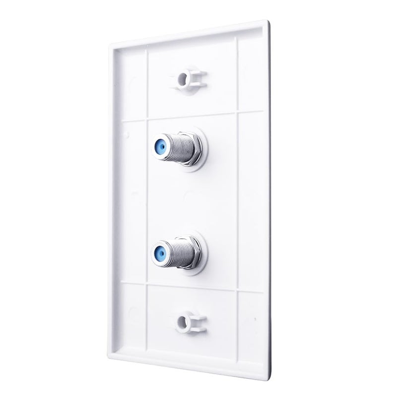 Skywalker Single-Gang Wall Plate with Dual 3.0 GHz F-81 Connector (White) - Image 4